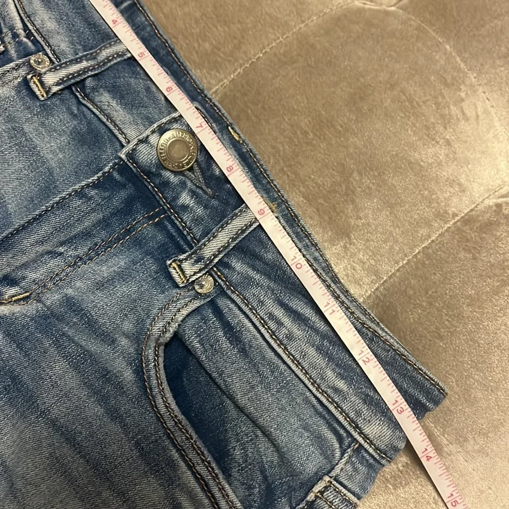 American Eagle, Jean shorts, distressed and stretchy, size 2